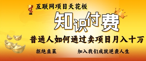 互联网项目天花板，知付付费项目，普通人如何通过卖项目月入十个，拒绝韭菜【揭秘】-沐风资源库