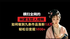 横扫全网的林黛玉怼人视频，如何做到九条作品涨粉7.8万，轻松日变现1k-沐风资源库