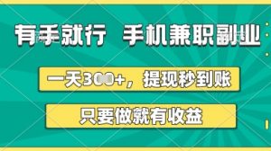 有手就行，手机兼职副业，一天3张+，提现秒到账，只要做就有收益【揭秘】-沐风资源库