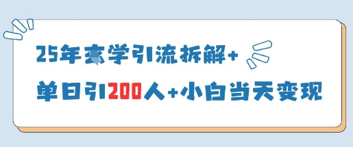 25年国学引流拆解+单日引200人+小白当天就能变现-沐风资源库
