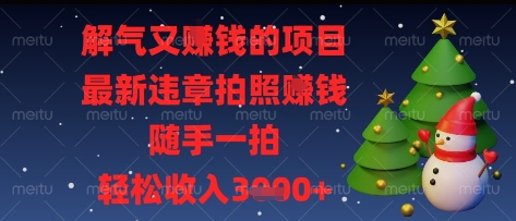 解气又挣钱的项目，最新违章拍照挣钱，随手一拍，轻松收入多张【揭秘】-沐风资源库