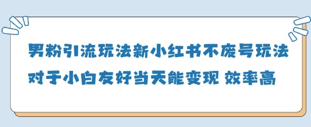 男粉引流玩法(新)，玩法友好做的好当天就能变现-沐风资源库