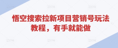 悟空搜索拉新项目营销号玩法教程，有手就能做-沐风资源库