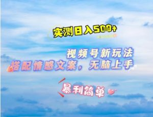 微信视频号最新玩法，表情包搭配情感文案，2分钟一条原创作品，简单好上手，轻松日入几张-沐风资源库