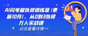 AI闪电做外贸训练营(更新25年4月)，从0到3外贸万人实战课-沐风资源库