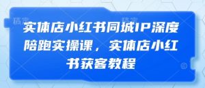 实体店小红书同城IP深度陪跑实操课，实体店小红书获客教程-沐风资源库