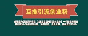 【0撸项目互推引流创业粉】一个微信每天免费引流30-50精准创业粉，免费引流，当天见效，轻松变现几张-沐风资源库