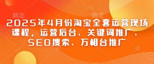 2025年4月份淘宝全套运营现场课程，运营后台、关键词推广、SEO搜索、万相台推广-沐风资源库