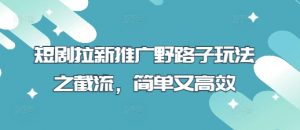 短剧拉新推广野路子玩法之截流，简单又高效-沐风资源库