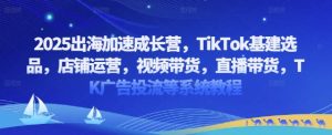 2025出海加速成长营，TikTok基建选品，店铺运营，视频带货，直播带货，TK广告投流等系统教程-沐风资源库