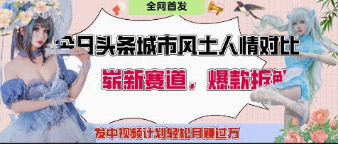 今日头条城市人文对比赛道，制造对立让粉丝站队，引发共鸣及自豪感，发中视频计划轻松月入过1W-沐风资源库