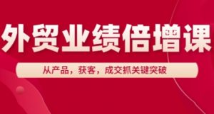 外贸业绩倍增课，从产品，获客，成交抓关键突破-沐风资源库