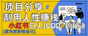 小红书日入1k+？揭秘人性洞察力，小白3分钟上手，点赞爆棚！-沐风资源库