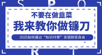 韭菜生涯终结者，我来教你做镰刀，2025如何通过“知识付费”实现财F自由【揭秘】-沐风资源库