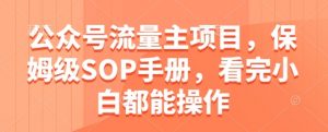 公众号流量主项目，保姆级SOP手册，看完小白都能操作-沐风资源库