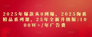 2025年爆款从0到爆，2025淘系精品系列课，25年全新升级版：1000W+1年广告费-沐风资源库