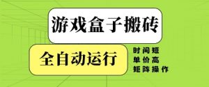 游戏盒子搬砖，全自动运行，无需人工，时间短、单价高、矩阵操作【揭秘】-沐风资源库