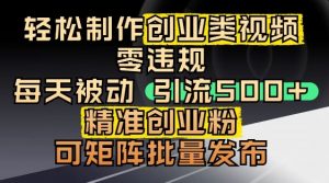 抖音引流创业粉，几分钟一个视频，非常暴力，小白直接可上手操作-沐风资源库