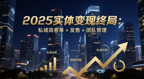 2025实体变现终局：私域高客单+发售+团队管理-沐风资源库