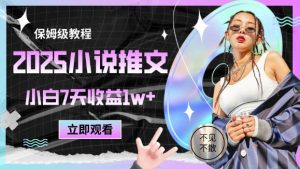 2025小说推文最新玩法，推文保姆级教程，小白7天收益1w+-沐风资源库