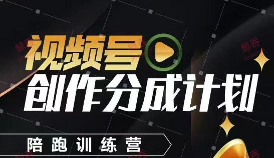 视频号创作分成计划陪跑训练营，手把手教会你如何制作视频，细水长流型项目-沐风资源库
