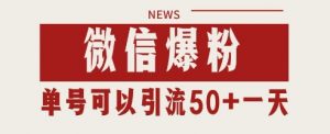 微信爆粉，私域暴力引流打法日引千粉 单号日进50+【揭秘】-沐风资源库