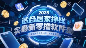 适合居家挣钱2025最新零撸软件，实测单日收入4张，多劳多得 一部手机即可操作【揭秘】-沐风资源库