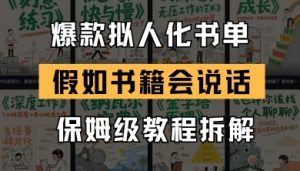 最新爆款拟人化书单玩法，假如书籍会说话，保姆级教程-沐风资源库