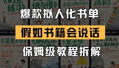 最新爆款拟人化书单玩法，假如书籍会说话，保姆级教程-沐风资源库