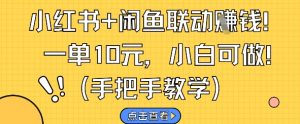 小红书+闲鱼联动挣钱，一单10元，小白可做-沐风资源库