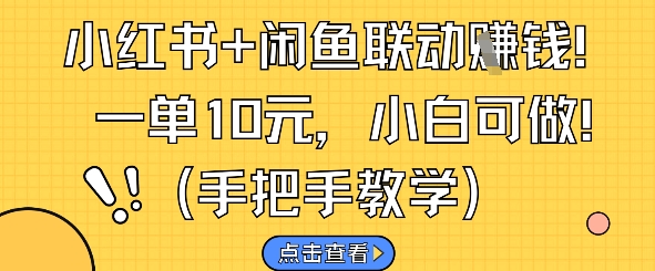 小红书+闲鱼联动挣钱，一单10元，小白可做-沐风资源库