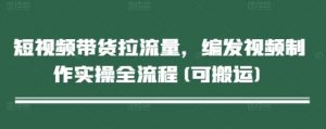 短视频带货拉流量，编发视频制作实操全流程(可搬运)-沐风资源库