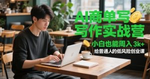 AI商单写作实战营，小白也能周入3k+，给普通人的低风险创业课-沐风资源库