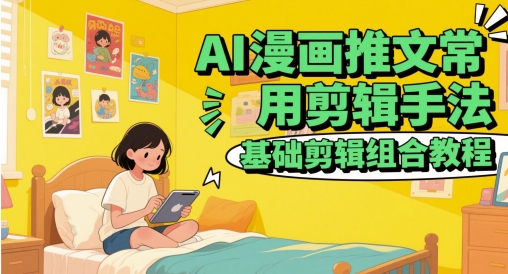 AI漫画推文常用剪辑手法，基础剪辑组合教程-沐风资源库