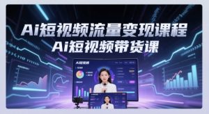 Ai短视频流量变现课程，Ai短视频带货课-沐风资源库