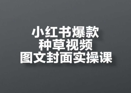 小红书爆款种草视频图文封面实操课，​开店、选品、引流、变现全流程-沐风资源库