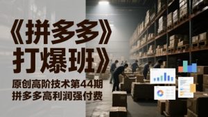 《拼多多打爆班》原创高阶技术第44期，拼多多高利润强付费-沐风资源库