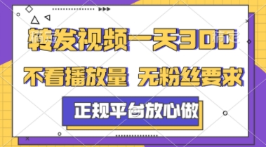 转发视频一天3张+，正规平台放心做，不看播放量，不看粉丝量，一个任务几分钟完成【揭秘】-沐风资源库