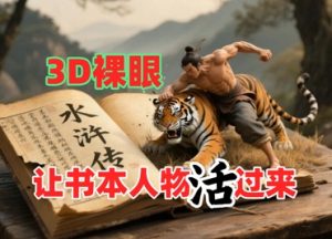 书本人物裸眼3D视频，新的玩法，流量超猛，保姆级教程-沐风资源库