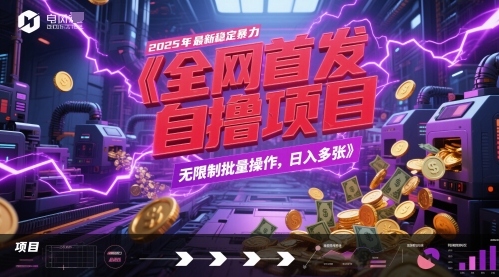 全网首发，2025年最新稳定暴力全自动自撸项目，无限制批量操作，日入多张【揭秘】-沐风资源库