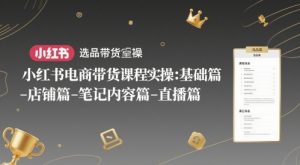 小红书电商带货课程实操:基础篇-选品篇-店铺篇-笔记内容篇-直播篇-沐风资源库