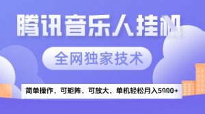 2025腾讯音乐挂G项目，全网独家技术，全新玩法，轻松月入5k+【揭秘】-沐风资源库