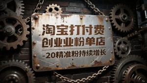 淘宝打付费创业粉单店每天稳定10-20精准粉持续增长【揭秘】-沐风资源库