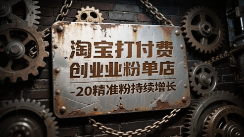淘宝打付费创业粉单店每天稳定10-20精准粉持续增长【揭秘】-沐风资源库