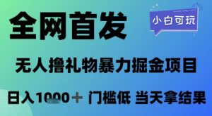 全网首发，无人直播撸礼物暴力掘金项目，小白可玩，日入1k+ 门槛低，当天拿结果【揭秘】-沐风资源库