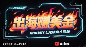 出海挣美金，用AI制作七龙珠真人视频，发布到油管，条条爆火，月入几W美刀-沐风资源库