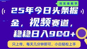 今日头条视频赛道最新玩法，每天十分钟，保底日入9张+【揭秘】-沐风资源库