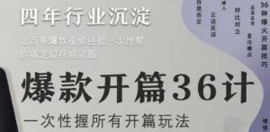 爆款开篇36计2.0，爆款短视频，一次性掌握所有开篇玩法-沐风资源库