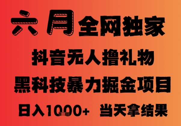 25年6月抖音无人直播最新暴力撸音浪掘金，小白可做，可批量矩阵放大，长期稳定日入1k+【揭秘】-沐风资源库