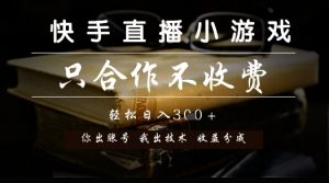 快手直播小游戏，只合作不收费，你出账号我出技术， 分润模式【揭秘】-沐风资源库